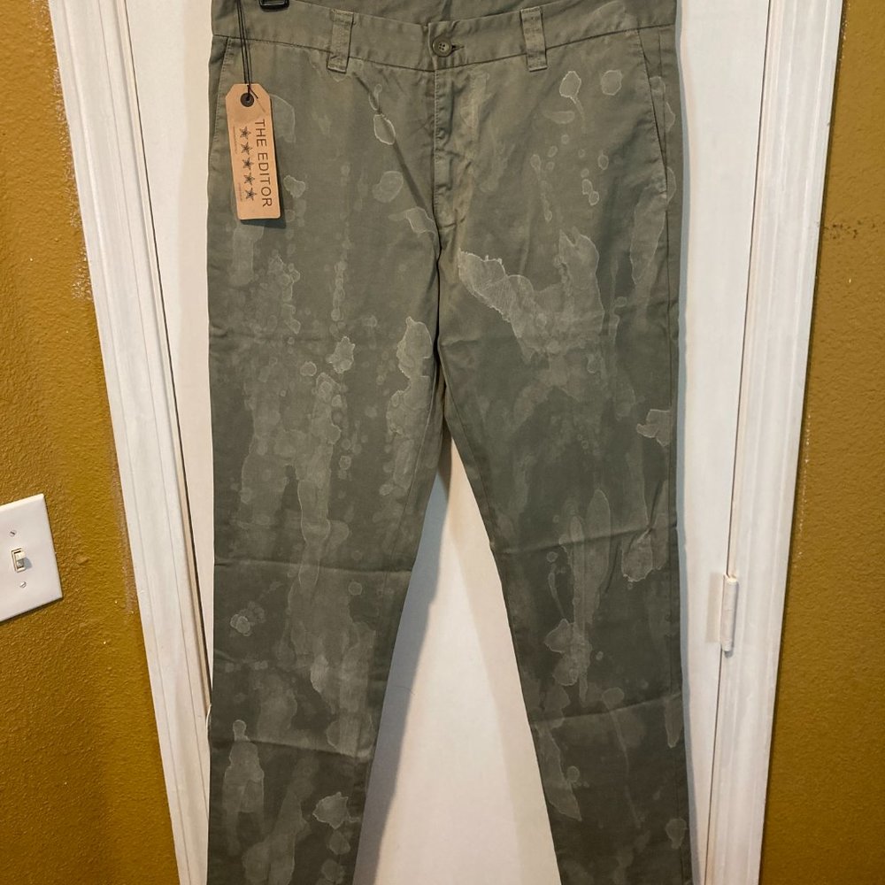 The Editor women's size 48 IT painted flower no-stretch trouser pant 31x33 32x34